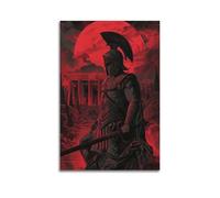 ZXJYMX Retro Spartan Warrior Poster Retro Red Spartan Warrior Poster Decorative Painting Canvas Wall Posters And Art Picture Print Modern Family Bedroom Decor Posters 20x30inch(50x75cm)