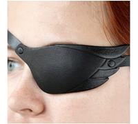 ZXKYZR8 Medieval Adult Vintage PU Leather Eye Mask, Thin Strap Adjustable Goggles, Angel Wing Shape Single Eye Mask Steampunk Makeup Accessories, For Halloween Rave Parties, Medical Eye Patch