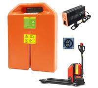 ZXLLAFT 24V Electric Pallet Jack Truck Battery 48V Lithium Battery 20Ah 36Ah Electric Forklift Batteries LiFePO4 Batteries for PTE15N Telehandler CLG2015L,24V20Ah 6holes Charger
