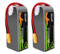 ZXLLAFT 75C Lipo Battery 6S 22.2V Lithium Battery 6000mAh 7000mAh Replacement Batteries for Drone and Model Airplane for 100W - 155.4W Motor Kit with XT90 Port,22.2V7000mAh 75C 2Pack
