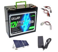 ZXLLAFT Deep Cycle LiFePO4 Battery 12V Lithium Battery 20Ah Rechargeable Batteries Integrated BMS Protection Board for Solar, Fish Finder, Emergency Light, Backup Power,12V20Ah 1Pack