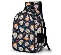 Zxlophysis Daypack, Mexican Sugar Skull Backpack, Rucksack with Pockets for Hiking Camping Travel