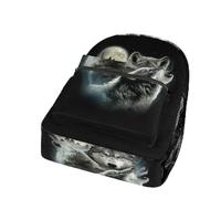 Zxlophysis Durable Oxford Cloth Casual Daypack, Three Wolf And Moon Backpack, College Bag for Boys, Girls, Travel, Sports