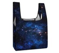 Zxlophysis Foldable Shopping Bag, Aurora Starry Sky Space Starry Night Sky Reusable Grocery Bag, Washable Tote Bag for Daily Use Travel Bags