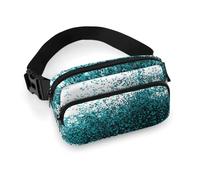 Zxlophysis Waist Bag, Glitter Blue Teal Bumbag, Adjustable Fanny Pack for Running Walking Hiking