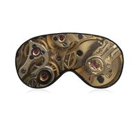 ZXLRYZKJ Smooth Fabric Eye Mask, Cool Steampunk Gears Sleep Mask, Sleeping Eye Mask with Adjustable Headband for Men, Women