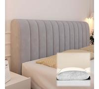 ZXLVCU Queen Size Headboard Covers, Velvet Stretch Headboard Slipcover with Filler pad, Universal Backrest Protector for Bedroom Decor (190cm,Light Grey)