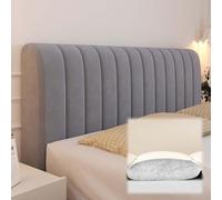 ZXLVCU Queen Size Headboard Covers, Velvet Stretch Headboard Slipcover with Filler pad, Universal Backrest Protector for Bedroom Decor (180cm,Dark Grey)