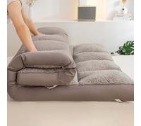 ZXLVCU Thicken Warm Lambswool Futon Mattress, Queen Size Tatami Floor Mattress, Bedroom Mattresses with Back Straps, Foldable Mattress Easy Storage (150x200cm-4kg,Grey)