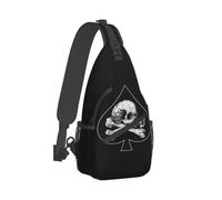 ZXMDJHJ Ace Of Spades Skull Crossbody Chest Bags Poker Pockets Travel Pack Messenger Sports Teens Shoulder Bag Unisex