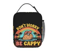 ZXMDJHJ Embrace The Capybara Craze Don't Worry Be Cappy Insulated Lunch Bag for Women Cooler Thermal Food Box Tote Leakproof Lunch Boxes