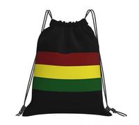 ZXMDJHJ Rasta Flag Rasta Stripe Backpacks Portable Drawstring Bags Drawstring Bundle Pocket Sports Bag Book Bags for Travel Students