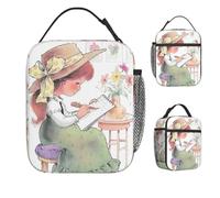 ZXMDJHJ Sarah Key Cartoon Lunch Bag Work Lunch Box for Child Aesthetic Print Thermal Tote Handbags Waterproof Cooler Bag