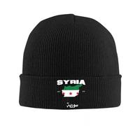 ZXMDJHJ Truck Driver Neutral Syrian Flag Syria Map Knit Hat Beanies Autumn Winter Hats Warm Unisex Hip-hop Caps for Men Women Gift Travelling Lightweight Gift