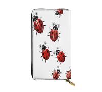 ZXMDZTSS (Art Ladybug Tracks Print) Print Women's Leather Zip Wallet 12 Card Slots Coin Pocket for Travel/Gifts