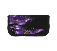 ZXMDZTSS Background with Night Butterflies - Canvas Pen Case - Stylish Two-Tone Design | Makeup & Stationery Organizer for School, Travel