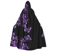 ZXMDZTSS Background with Night Butterflies -Print Adults Halloween Hooded Cloak | Full Print Cape | Neck-Tie Closure