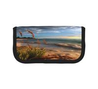 ZXMDZTSS Calm Coastal Scene - Canvas Pen Case - Stylish Two-Tone Design | Makeup & Stationery Organizer for School, Travel
