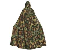 ZXMDZTSS Camoflauge -Print Adults Halloween Hooded Cloak | Full Print Cape | Neck-Tie Closure