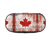 ZXMDZTSS (Canada Flag) Print Large Pencil Case with Compartments & Zipper - Premium Oxford Fabric School, Office, Travel Organizer for Students, Artists