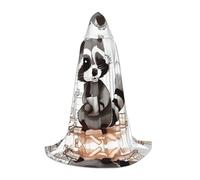 ZXMDZTSS Cartoon cute raccoon -Print Youth Hooded Capes | Cloaks For Teens | Halloween Costume | Reusable Party Wear L