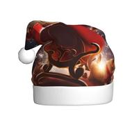 ZXMDZTSS Christmas Magic -Print Adult Plush Christmas Hat Cozy Festive Santa Headwear Pom-Pom For Xmas Parties Holidays.