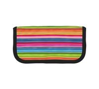 ZXMDZTSS Colorful Mexican Stripes - Canvas Pen Case - Stylish Two-Tone Design | Makeup & Stationery Organizer for School, Travel
