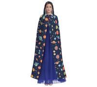 ZXMDZTSS Constellation Star Clusters Galaxies -Print Adults Halloween Hooded Cloak | Full Print Cape | Neck-Tie Closure