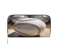 ZXMDZTSS Cool Grey Baseball - Genuine Leather Women's Zipper Wallet with Phone Pocket - Stylish Clutch Purse for Daily Use, Travel & Gifts (7.9 in Handheld Design)