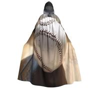ZXMDZTSS Cool Grey Baseball -Print Adults Halloween Hooded Cloak | Full Print Cape | Neck-Tie Closure