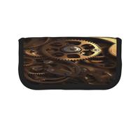 ZXMDZTSS Cool Steampunk Gears - Canvas Pen Case - Stylish Two-Tone Design | Makeup & Stationery Organizer for School, Travel