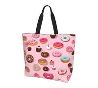 ZXMDZTSS Cupcakes Donuts Muffins Sugar -Print Women's Large Tote Bag Water-Resistant Lightweight For Shopping Work Commute.