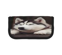 ZXMDZTSS Cute Husky Dog - Canvas Pen Case - Stylish Two-Tone Design | Makeup & Stationery Organizer for School, Travel