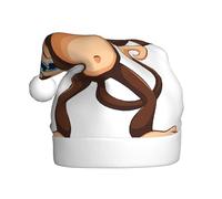 ZXMDZTSS Cute Monkey -Print Adult Plush Christmas Hat Cozy Festive Santa Headwear Pom-Pom For Xmas Parties Holidays.