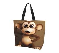 ZXMDZTSS Cute Monkey -Print Women's Large Tote Bag Water-Resistant Lightweight For Shopping Work Commute.