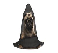 ZXMDZTSS Cute Pretty Pug Dog -Print Youth Hooded Capes | Cloaks For Teens | Halloween Costume | Reusable Party Wear M