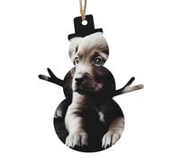 ZXMDZTSS Cute puppies dog -Print Christmas Wooden Ornaments 2PCS- Handmade Eco-Friendly Hanging Decor For Tree Gifts Holiday Festivities.