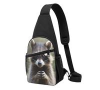 ZXMDZTSS Cute Raccoon -Print Casual Crossbody Chest Bag Adjustable Strap,Anti-Wrinkle Design For Travel, Outdoor & Daily Use