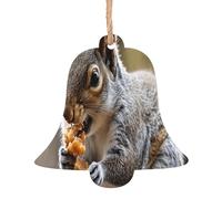 ZXMDZTSS Cute Squirrel -Print Christmas Wooden Ornaments 2PCS- Handmade Eco-Friendly Hanging Decor For Tree Gifts Holiday Festivities.