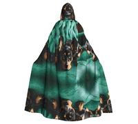 ZXMDZTSS Dachshund Dog -Print Halloween Hooded Cloak Adults | Full Print Cape | Party Costume | Tie Closure Polyester