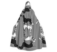 ZXMDZTSS dachshund -Print Halloween Hooded Cloak Adults | Full Print Cape | Party Costume | Tie Closure Polyester