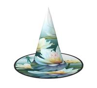 ZXMDZTSS Dragonfly with Water Lily -Print Halloween Hat Adults | Festival Wear | Witch Costume Accessory | Oxford Cloth 3 PCS