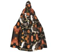 ZXMDZTSS Eagle on the Branch -Print Adults Halloween Hooded Cloak | Full Print Cape | Neck-Tie Closure