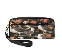 ZXMDZTSS Eagle on The Branch - Print Customizable Pu Leather Pencil Case & Makeup Bag - Compact Organizer for Students, Artists, Travel