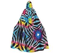 ZXMDZTSS Exotic Tribe Tie Dye Style -Print Adults Halloween Hooded Cloak | Full Print Cape | Neck-Tie Closure