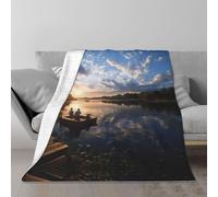 ZXMDZTSS Fishing Scenic -Print Plush Conditioning Blanket - Lightweight & Compact For Beds, Sofas, Travel Use.80"x60"