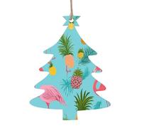 ZXMDZTSS Flamingo Print -Print Christmas Wooden Ornaments 2PCS- Handmade Eco-Friendly Hanging Decor For Tree Gifts Holiday Festivities.