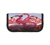 ZXMDZTSS Flamingos Partying - Canvas Pen Case - Stylish Two-Tone Design | Makeup & Stationery Organizer for School, Travel