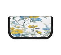 ZXMDZTSS Flower - Canvas Pen Case - Stylish Two-Tone Design | Makeup & Stationery Organizer for School, Travel