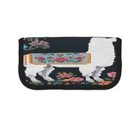 ZXMDZTSS Flower - Canvas Pen Case - Stylish Two-Tone Design | Makeup & Stationery Organizer for School, Travel
